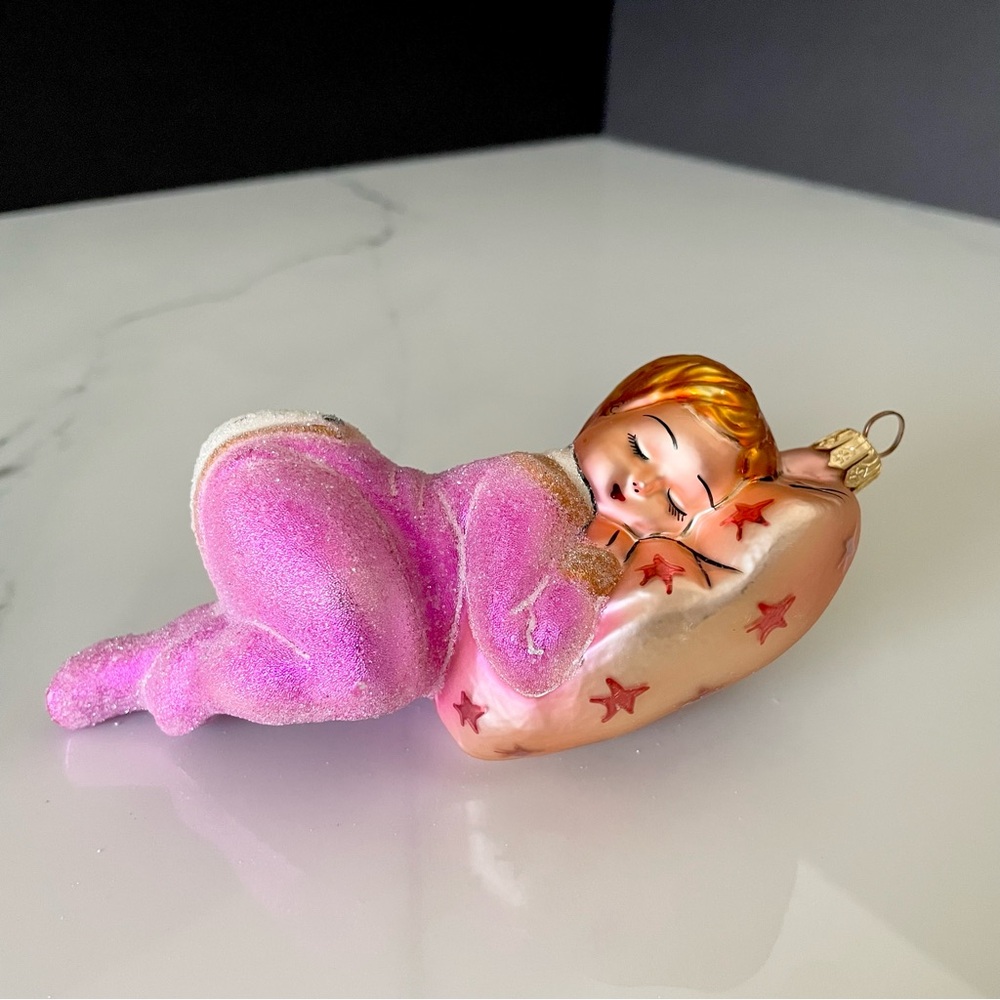 Sleeping Baby in Pink Ornament by Christopher Radko